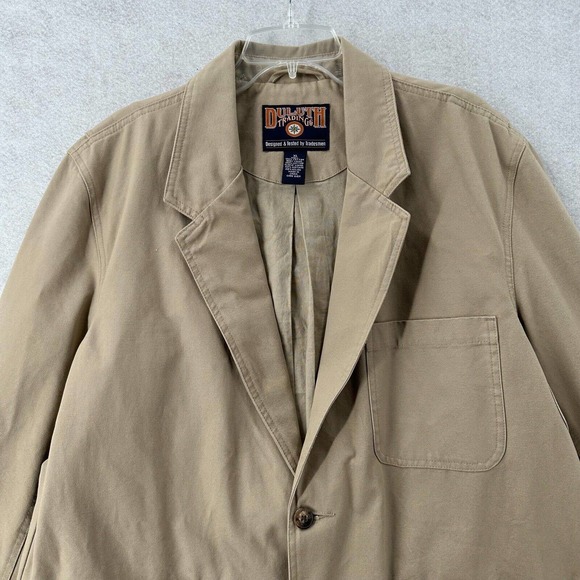 Duluth Trading Co Sports Coat Mens LARGE‎ Canvas Field Chino Blazer Jacket Black - Picture 8 of 15